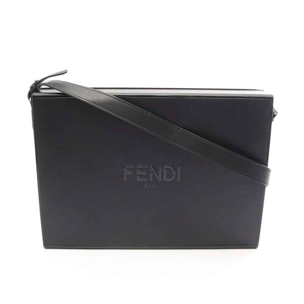 Fendi Messenger Bag Shoulder Leather Black